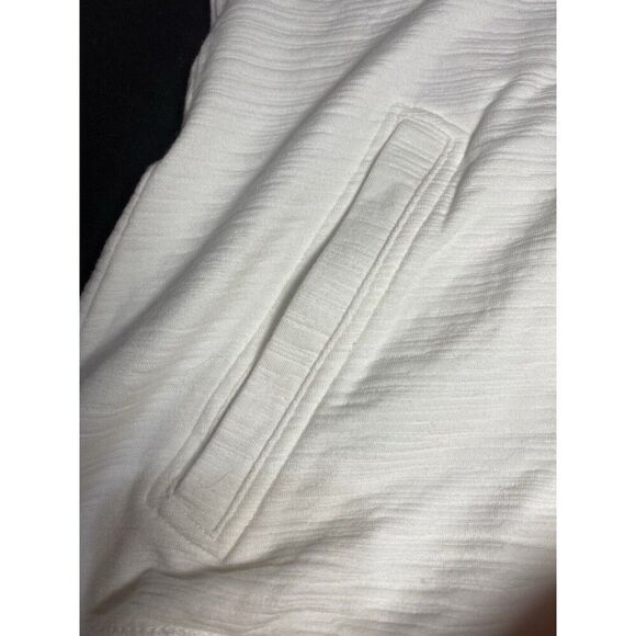 T by Talbots UPF 50+ Slub Terry 1/4 Snap Long Sleeve Pullover White Women’s Med - Picture 5 of 9